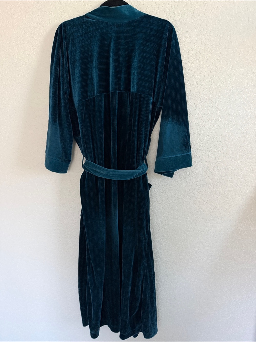 Vintage Christian Dior Monsieur Teal Velour Striped Long Robe. One size - Picture 6 of 8